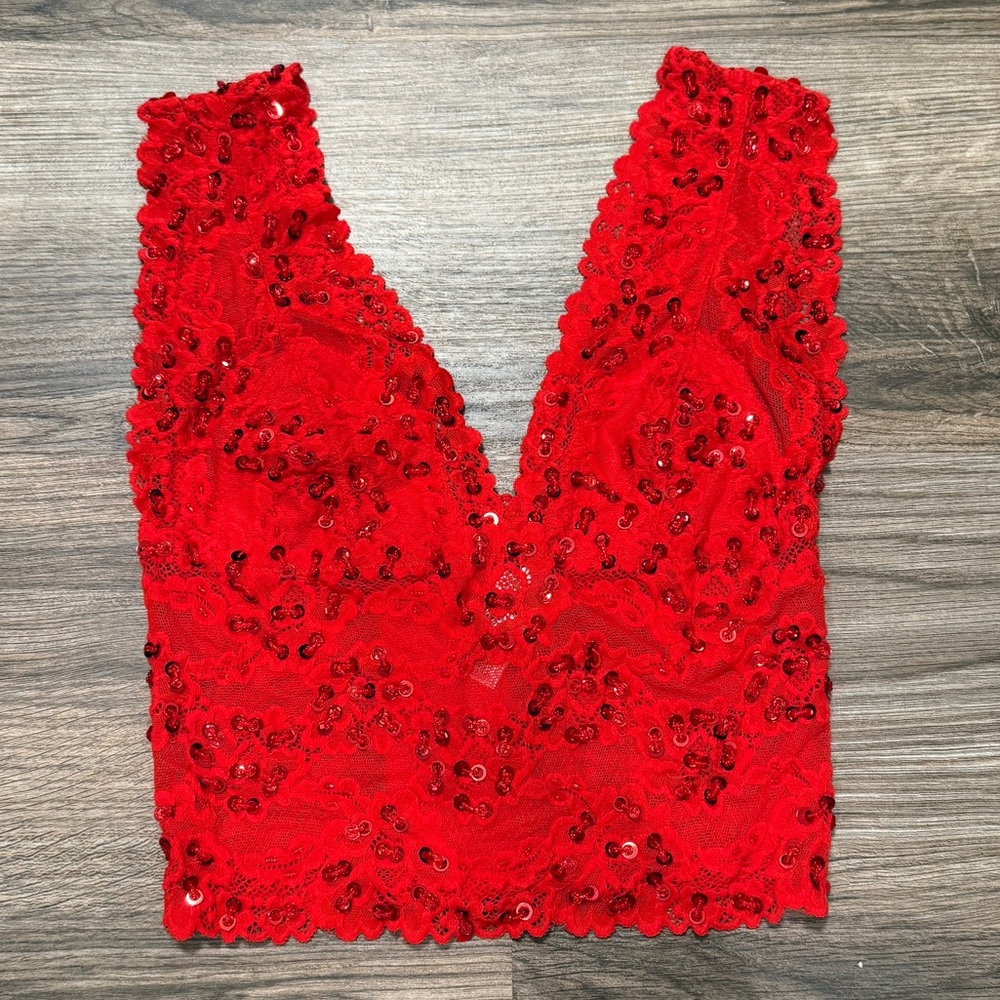 FOREVER 21 Sequin Lace Bra Top | Small